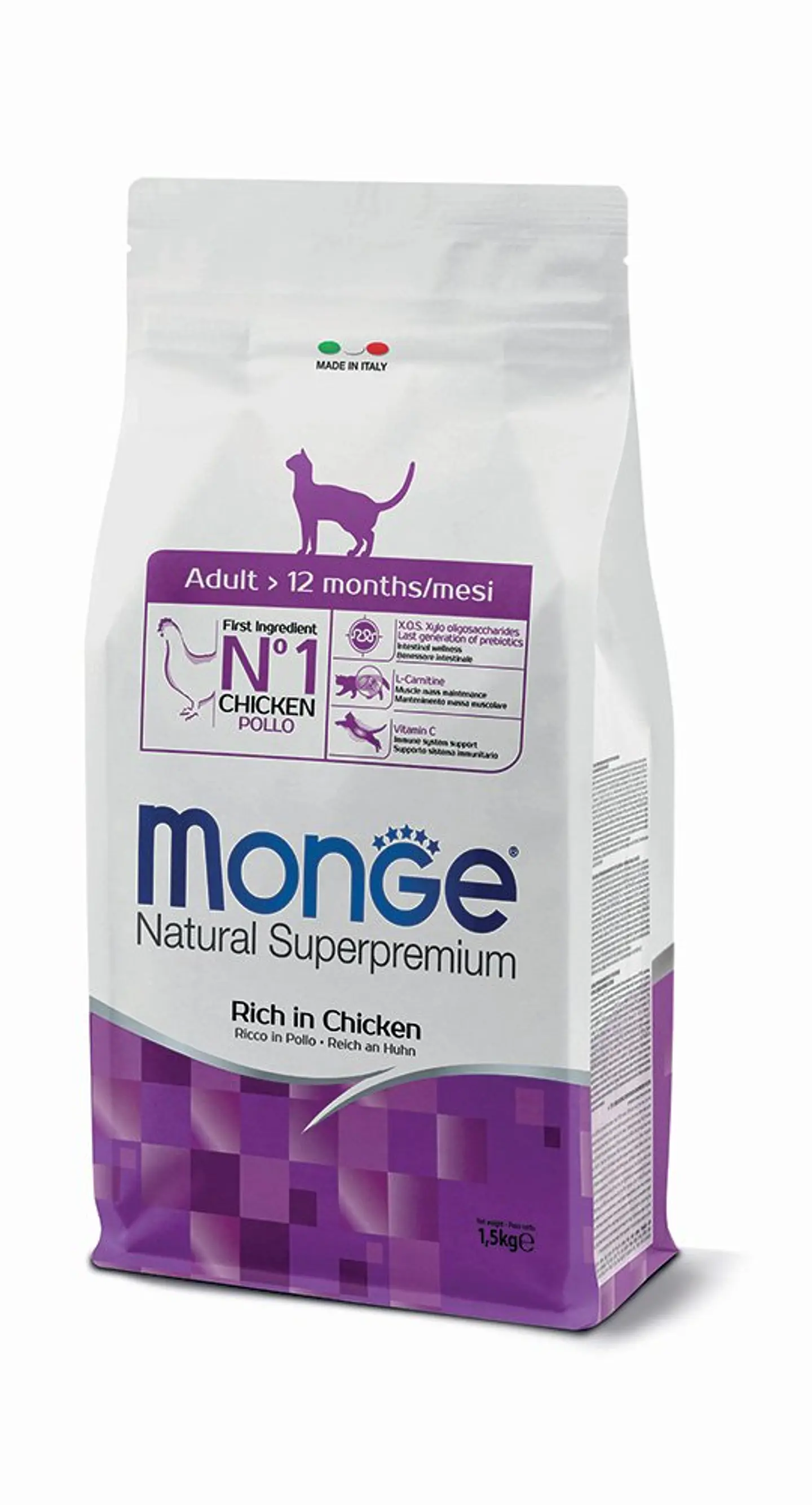 Monge Adult Rico en Pollo Gato Superpremium Premium 1.5 Kg 1
