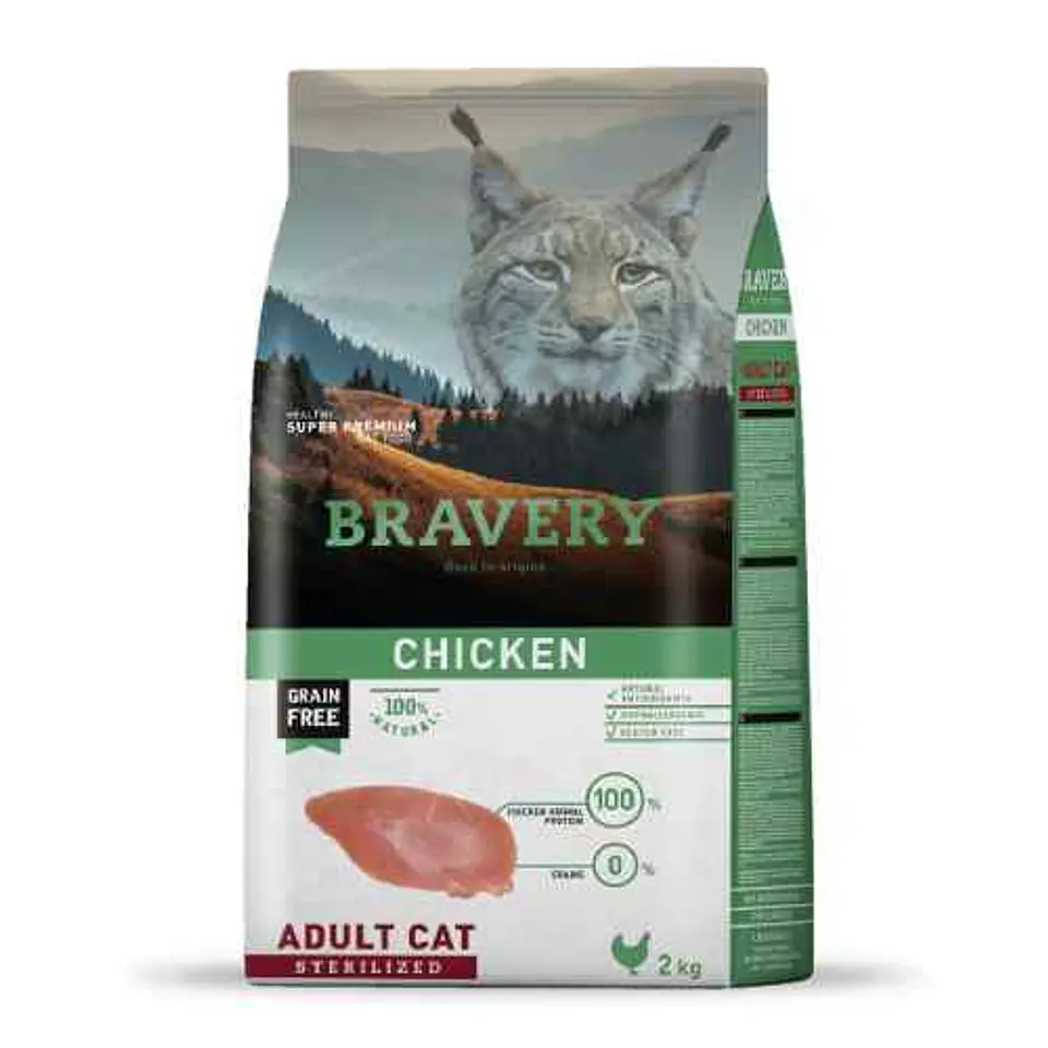 Bravery Chicken Adult Cat Sterilized Grain Free Gato 1
