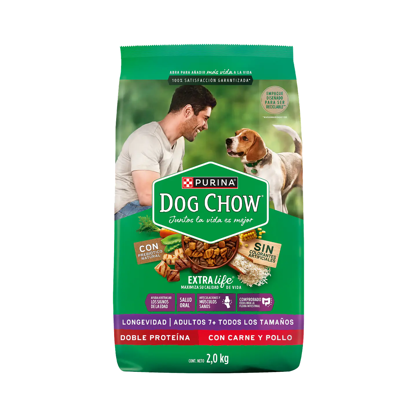 Dog Chow Longevidad Adulto 7+ Todos los Tamaños 8 KG 1