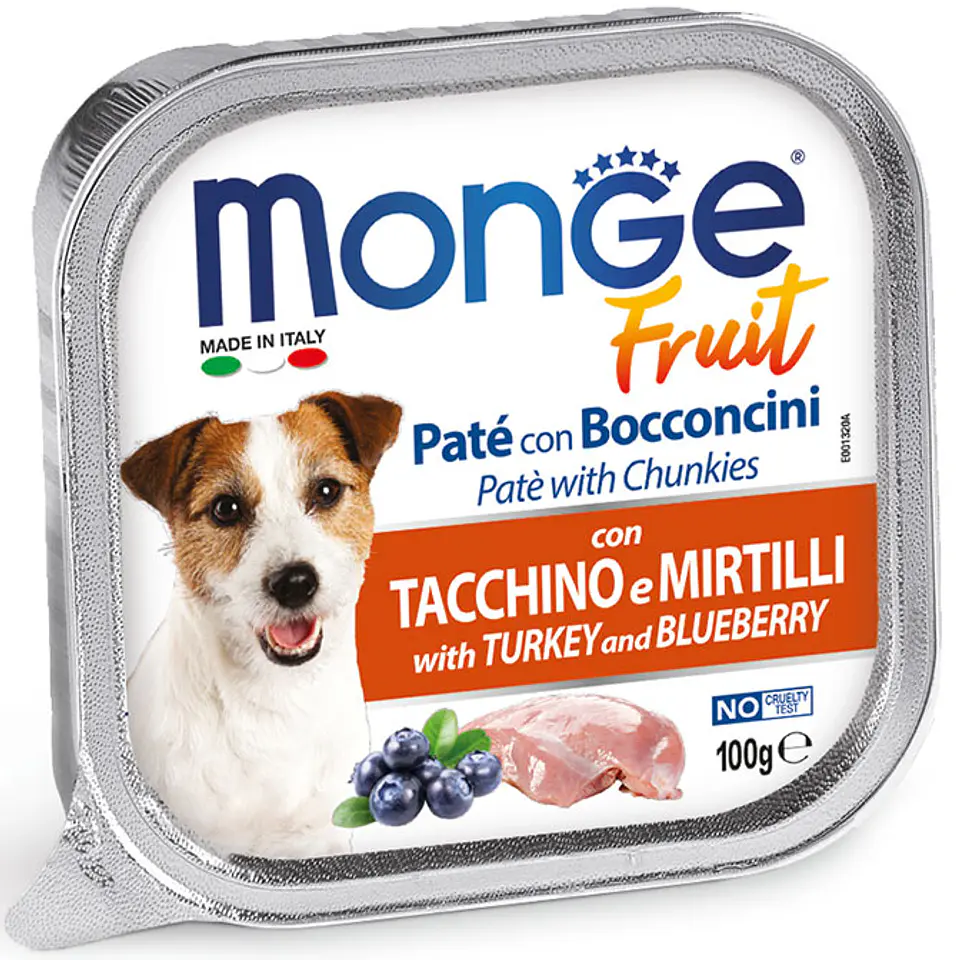 Monge Fruit Paté y Bocaditos con Pavo y Arándanos 100 gr 1
