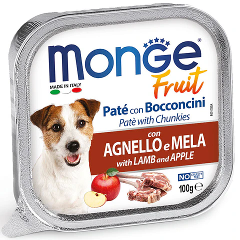 Monge Fruit Paté y Bocaditos con Cordero y Manzana 100 gr