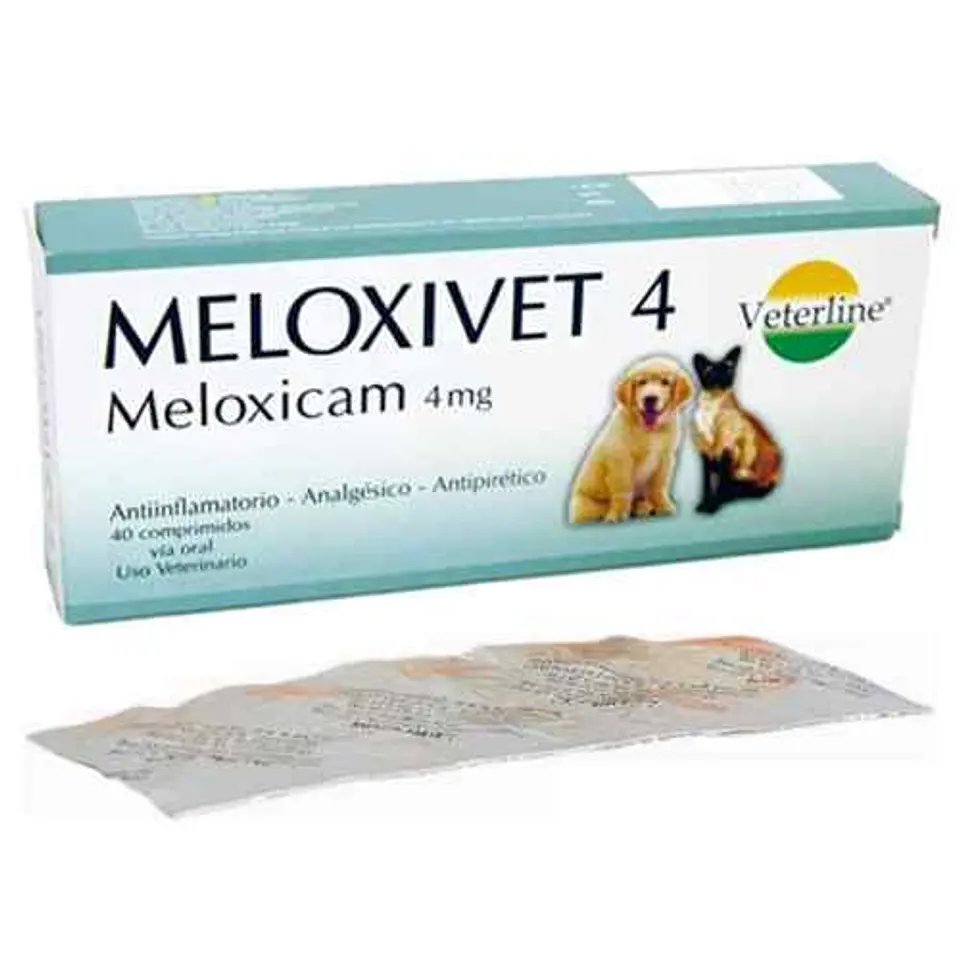 Meloxivet Meloxicam 4 mg Antiinflamatorio para Perros y Gatos(unidad) 1