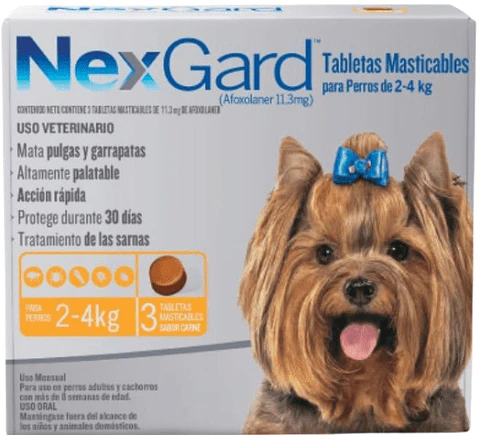 NexGard 2 a 4 kg Antipulgas y Garrapatas para Perros