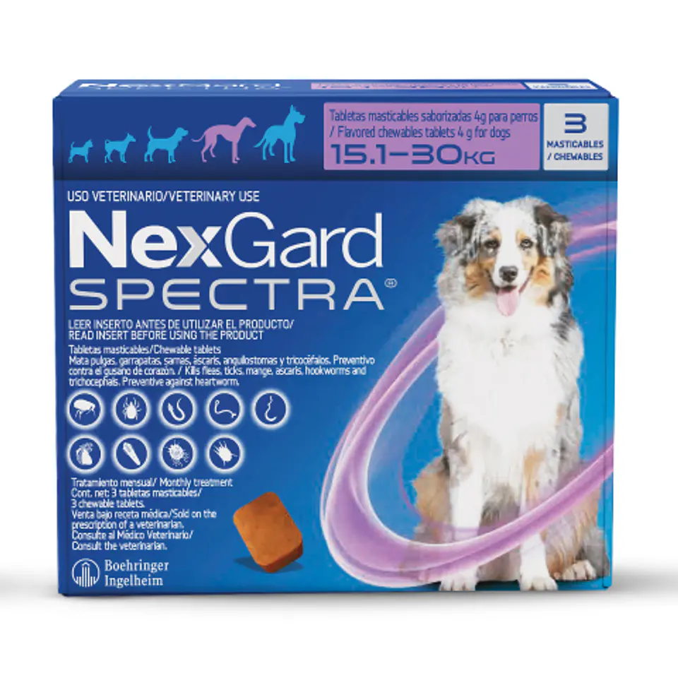 NexGard SPECTRA 15 a 30 kg Antiparasitario para Perros 1
