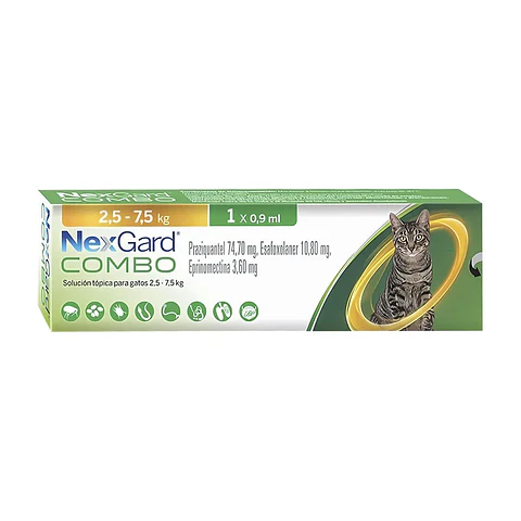 NexGard Combo Gatos 2.5 a 7.5 kg Antiparasitario Spot On
