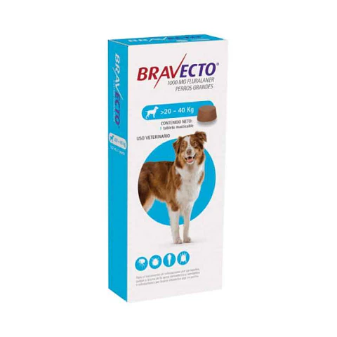 Bravecto Tableta 20 a 40 kg Antipulgas para Perros