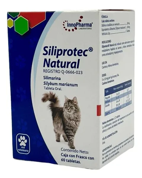 Siliprotec Natural 60 Tabletas Hepatoprotector para Perros y Gatos