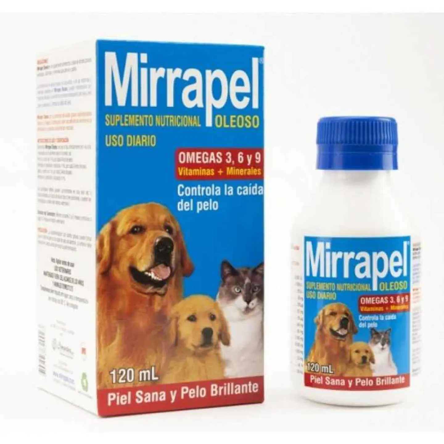 Mirrapel Oleoso 120 ml para Perros y Gatos con Omegas 3, 6 y 9 1