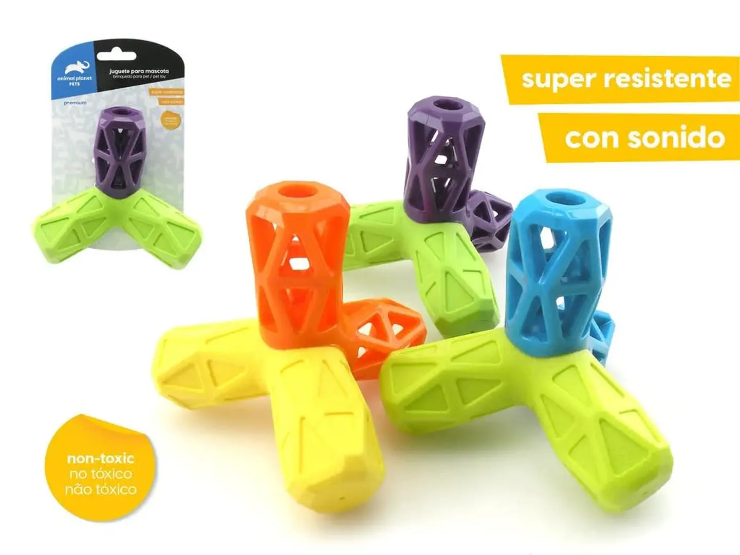 Animal Planet Juguete Premium Geométrico Hueso Triple Perro 1