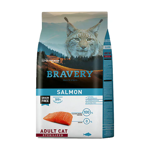 Bravery Salmón Adult Grain Free Alimento Gato 2Kg