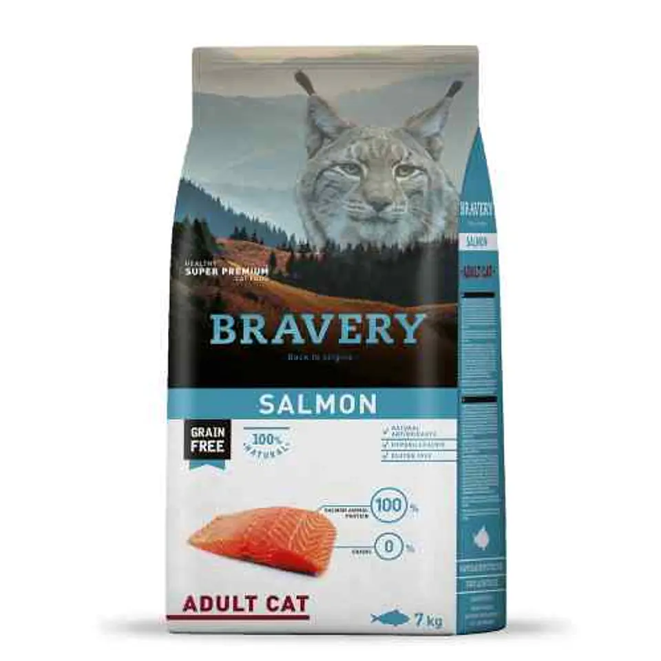 Bravery Salmón Adult Grain Free Alimento Gato 7Kg 1