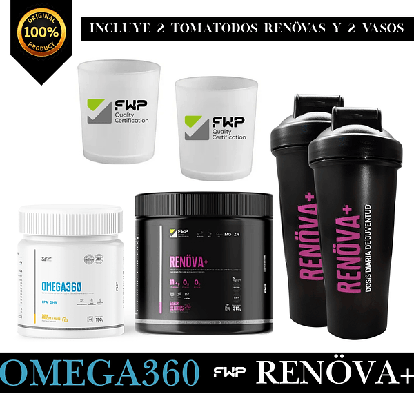 COLÁGENO RENOVA HIDROLIZADO + OMEGA360 FWP X2