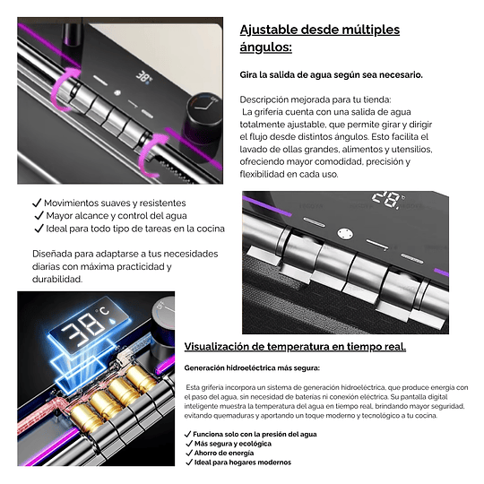 Lavadero Multifuncional de Lujo Nano Negro 7 Teclas con Accesorios Premium