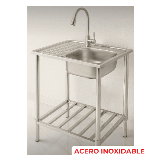 LAVADERO DE COCINA 1 POZA 75CM X 45CM CON SOPORTE DE ACERO SG-7545C1