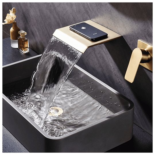 GRIFO LUJO DE PARED CASCADA CRYSTALSTREAM BLACK