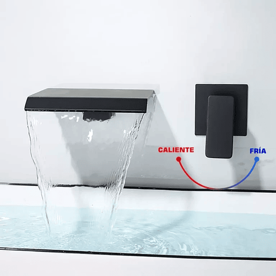 GRIFO LUJO DE PARED CASCADA CRYSTALSTREAM BLACK