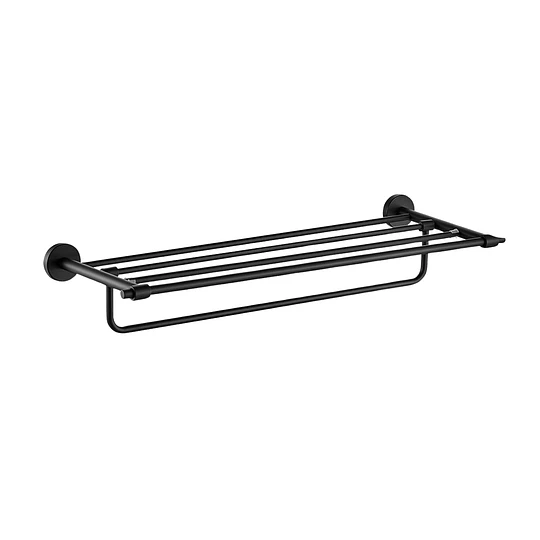 TOALLERO DE PARED CON REPISA ADB6641 NEGRO MATE