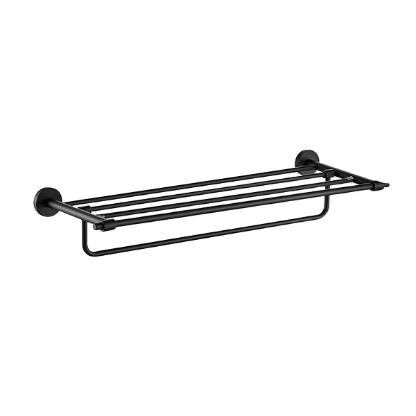 TOALLERO DE PARED CON REPISA ADB6641 NEGRO MATE