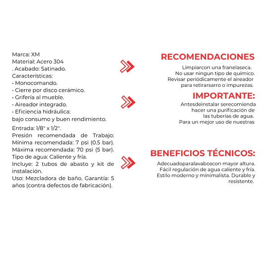 MONOCANDO ALTA M304-0103A SATINADA