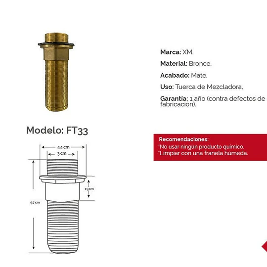 MONOCANDO ALTA M304-0103A07 DORADO ELEGANTE