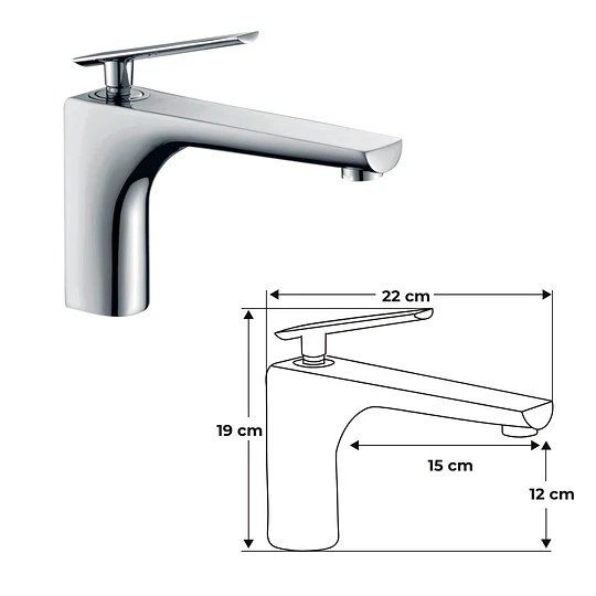 MONOCOMANDO BAJA M8176M BRONCE SOBRE MUEBLE