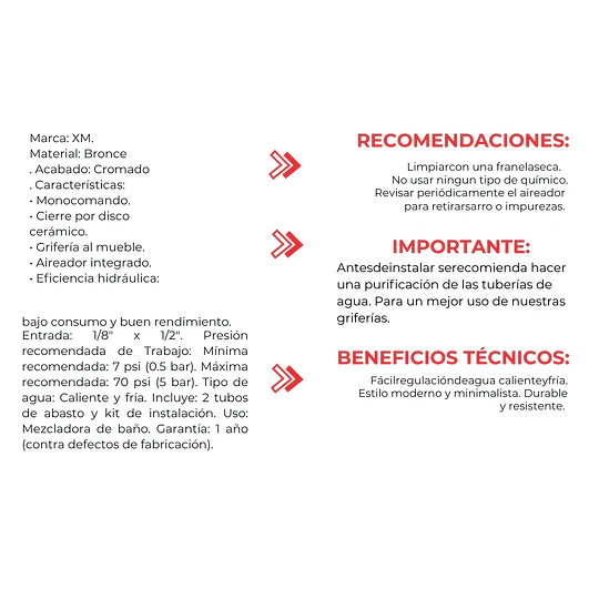 MONOCOMANDO BAJA M8176M BRONCE SOBRE MUEBLE