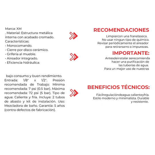 MEZCLADORA ALTA M0102A METÁLICA PESADA SOBRE MUEBLE