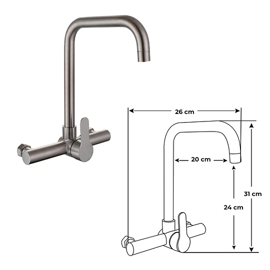 MEZCLADORA DE PARED MC304-266 SATINADA