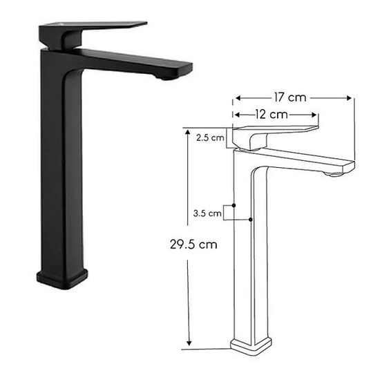 LLAVE ALTA PARA BAÑO L3035A01 NEGRO MATE