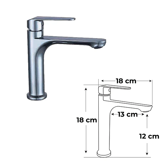 LLAVE BAJA PARA BAÑO L0383 NEGRO MATE