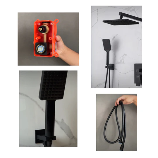 MEZCLADORA PARA DUCHA MT304-010D901 NEGRO MATE