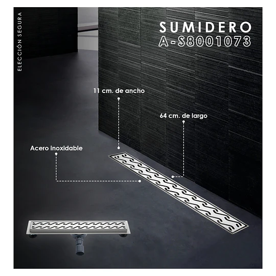 SUMIDERO GRANDE A-S8001073 ACERO INOXIDABLE 304