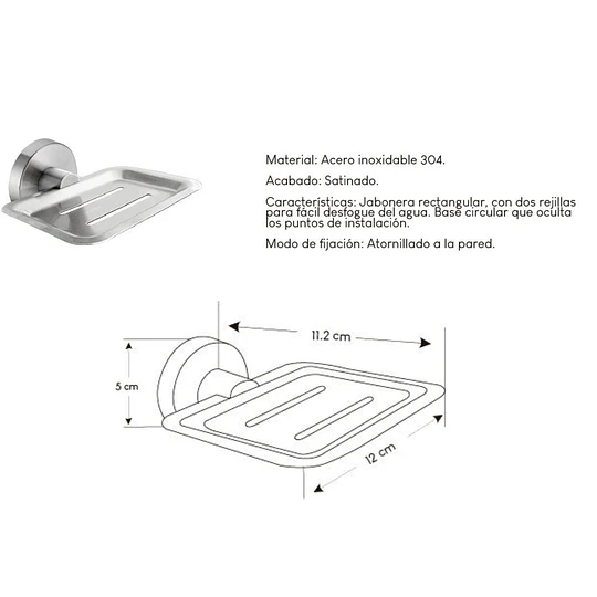 JABONERA ACERO INOXIDABLE 304 7116710S