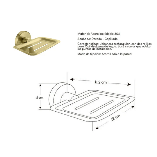 JABONERA ACERO INOXIDABLE 304 7116710G