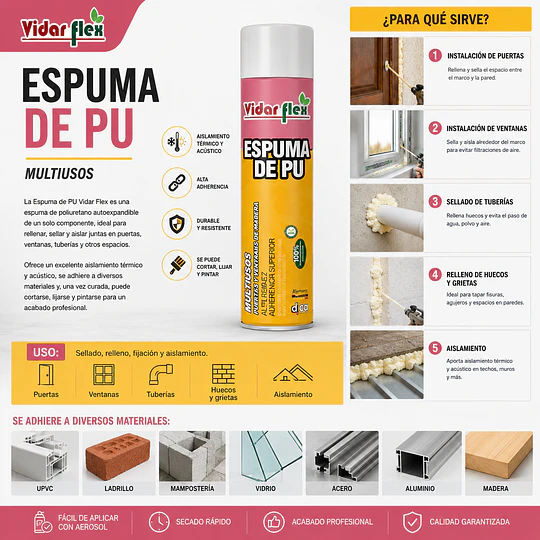 Espuma de PU - AS03.0005 Pack 12 uds