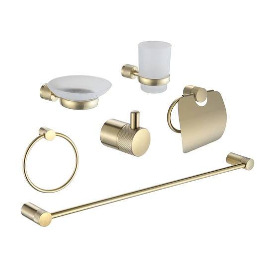 Kit de Accesorios para Baño 6 Piezas Dorado 74407
