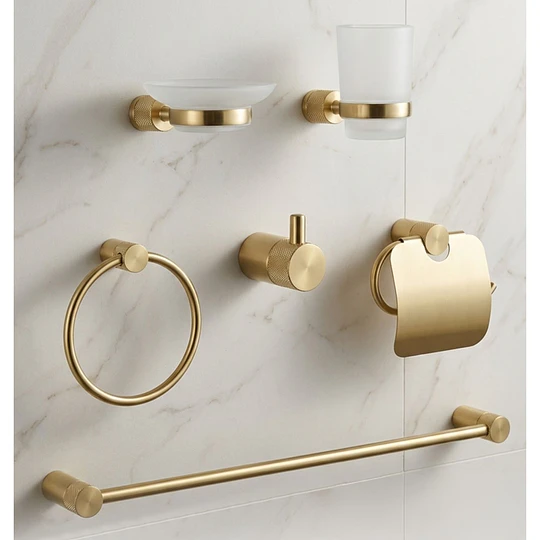 Kit de Accesorios para Baño 6 Piezas Dorado 74407