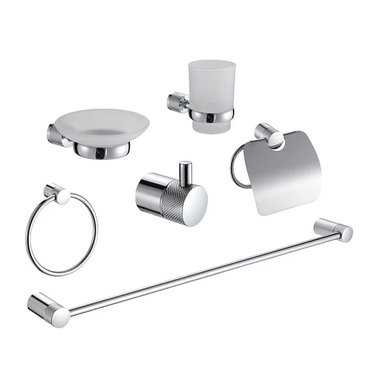 Kit de Accesorios para Baño 6 Piezas Plateado 74400