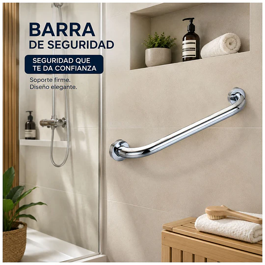 Barra de Seguridad para Baño 40 cm Acero 304 Cromado ADB63040