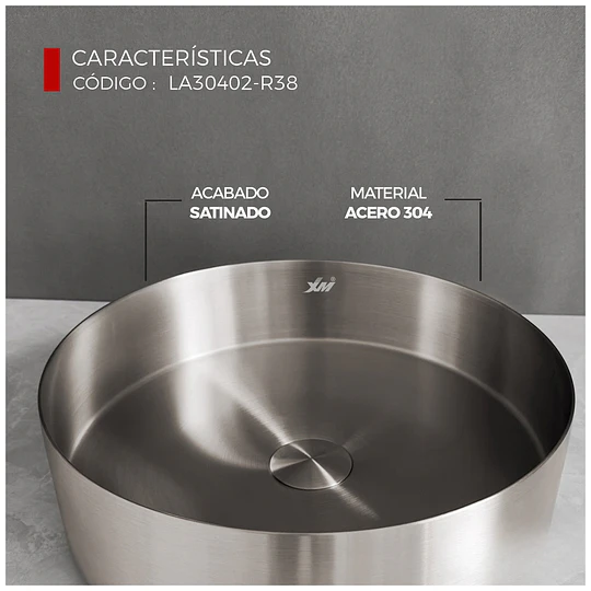 LAVADERO CIRCULAR ACERO INOXIDABLE 304 LA30402-R38