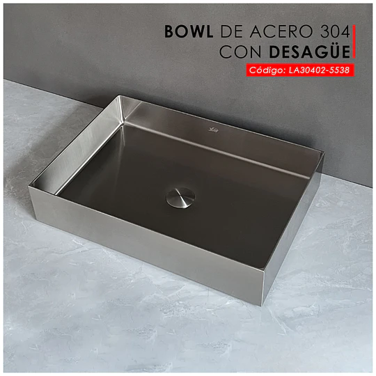 LAVADERO DE ACERO INOXIDABLE DE PLOMO 55CM X 38CM LA30402-5538