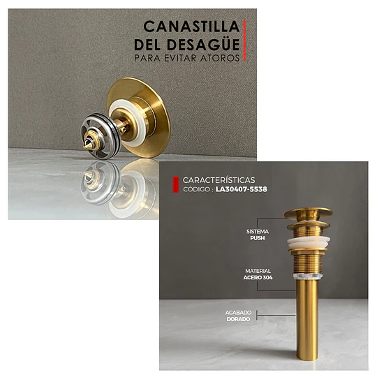 LAVADERO DE ACERO INOXIDABLE DE NANO DORADO 55CM X 38CM LA30407-5538