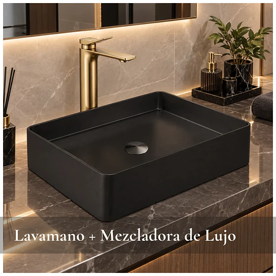 SET LUXURY ROYAL Lavamanos + Mezcladora Dorada