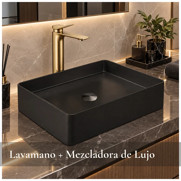 SET LUXURY ROYAL Lavamanos + Mezcladora Dorada