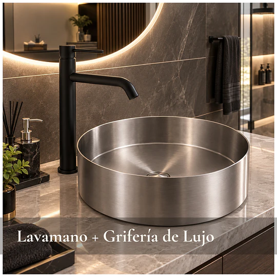 SET ROYAL PRESTIGE Lavamanos + Grifo Negro Mate