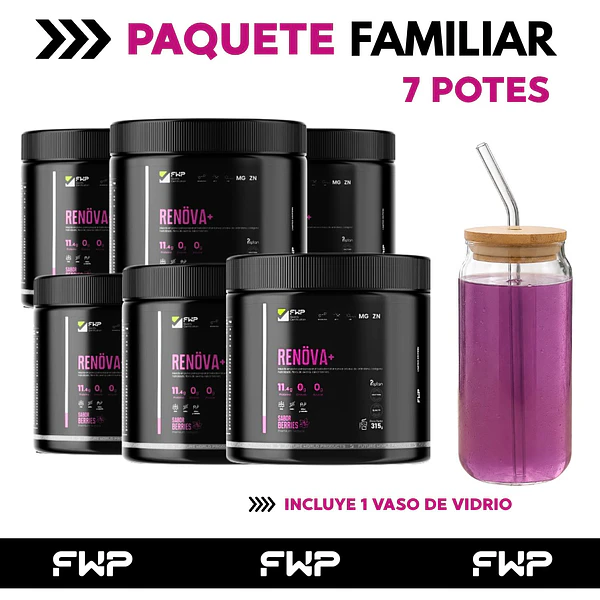 PAQUETE FAMILIAR DE COLÁGENO RENOVA+ 7 POTES DE FWP