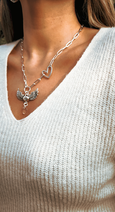 Collar corazón cuarzo 