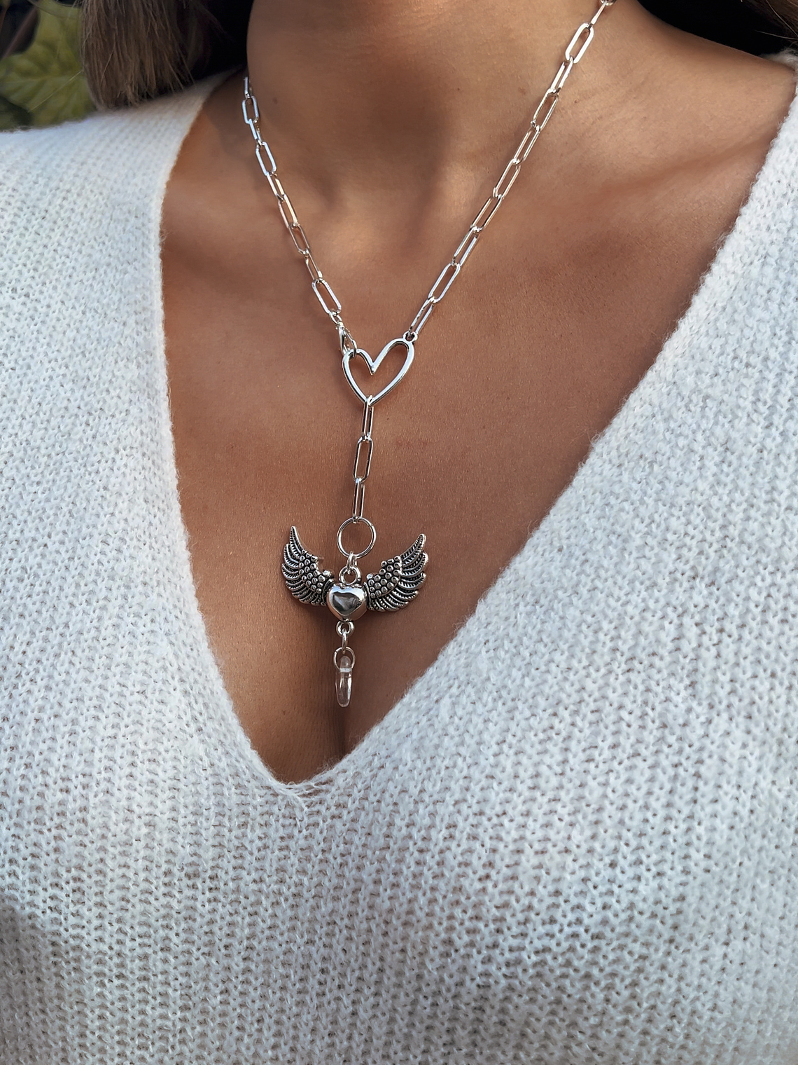 Collar corazón cuarzo  3