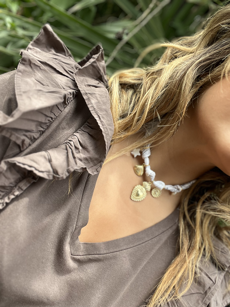 Collar tela blanco 6