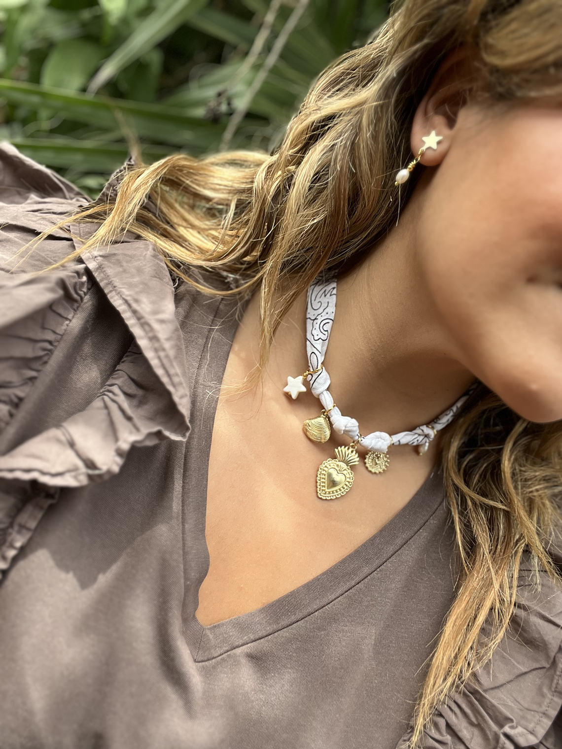 Collar tela blanco 8